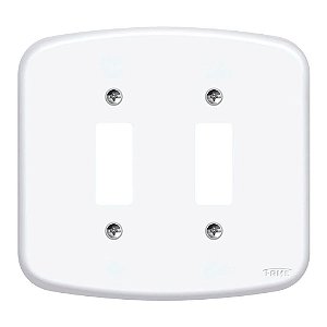 Espelho Placa P/ 2 Interruptores Simples F11 4x4 Fame Blanc