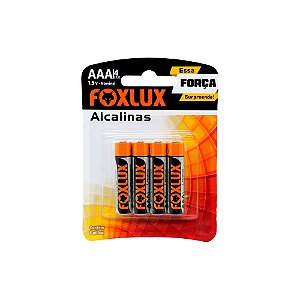 Pilha Alcalina AA Original Cartela Com 4 Unid Foxlux