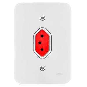 Conjunto de Tomada Simples Vermelha 2p+t 20a Radial Pollar