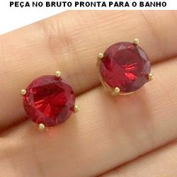 BRINCO NO BRUTO PRONTO PARA BANHO JA NO COBRE ATA FUSÃO EM ZIRCÔNIA VERMELHO 2,9GR TAMANHO APROXIMADO:10x10MM REF.BRU1240