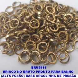 BRINCO NO BRUTO PRONTO PARA BANHO  (ALTA FUSÃO) BASE ARGOLINHA DE PRESÃO (TRANQUETA) TAMANHO 8MM - PESO 0,5GR -  LARGURA 1,5MM - BRU5911