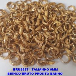 BRINCO *** BRUTO PRONTO BANHO  ALTA FUSÃ ARGOLINHA DE PRESSÃO  (TRANQUETA) TODO CRAQUELADO TAMANHO 9MM - PESO 1.0GR - LARGURA 3.5MM - BRU5957