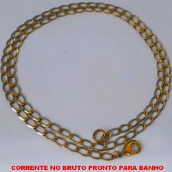 CORRENTE NO BRUTO PRONTO PARA BANHO  1X1 ELLO BATIDO  (188) LARGURA 3,6MM -  COM FECHO LAGOSTA(PESO 6,9GR ) - ''60CM'' -BRU4429