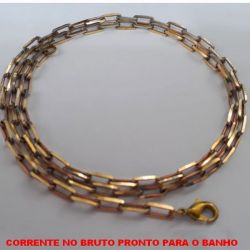 CORRENTE NO BRUTO PRONTO PARA O BANHO  (KDL1.20) COM ('FECHO LAGOSTA -''70CM'' - PESO 15.9GR - CORRENTE CARTIER LARGURA 3.9MM - BRU1336