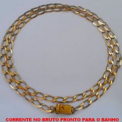 CORRENTE NO BRUTO PRONTO PARA O BANHO  (118) CORRENTE ELLO BATIDO - COM FECHO GAVETA - PESO 8.1GR - LARGURA DA CORRENTE 4.4MM  CORRENTE ELLO BATIDO ''50CM'' BRU0714