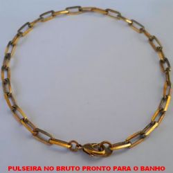 PULSEIRA NO BRUTO PRONTO PARA O BANHO  (KDL1.20) COM ('FECHO LAGOSTA-''20CM'' - PESO 4.8GR - CORRENTE CARTIER LARGURA 3.9MM - BRU0744