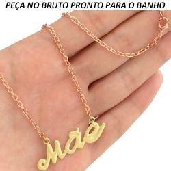 GARGANTILHA NO BRUTO PRONTO PARA O BANHO JÁ NO COBRE ''MÃE'' 5GR TAMANHO APROXIMADO:50CM TAMANHO APROXIMADO:3,5CM REF:BRU342