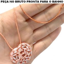 GARGANTILHA NO BRUTO PRONTO PARA O BANHO JÁ NO COBRE EM ZIRCÔNIA CRISTAL 8GR COM A LETRA ''E'' TAMANHO APROXIMADO:45CM PINGENTE:2,5CM REF.BRU1564