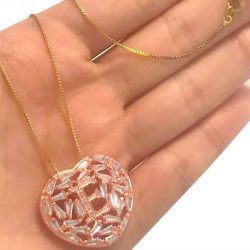 GARGANTILHA NO BRUTO PRONTO PARA O BANHO JÁ NO COBRE EM ZIRCÔNIA CRISTAL 8GR COM A LETRA ''E'' TAMANHO APROXIMADO:45CM PINGENTE:2,5CM REF.BRU1757