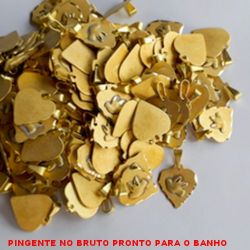 PINGENTE NO BRUTO PRONTO PARA O BANHO EM FORMA DE CORAÇÃO - POMBINHA DA PAZ (espirito santo ) 1,5CM - PESO 0,9GR - BRU0925