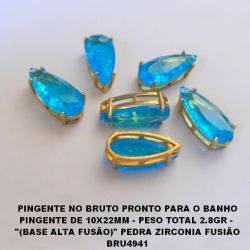 PINGENTE NO BRUTO PRONTO PARA O BANHO PINGENTE DE 10X22MM - PESO TOTAL 2.8GR -  ''(BASE ALTA FUSÃO)'' PEDRA ZIRCONIA FUSIÃO BRU4941