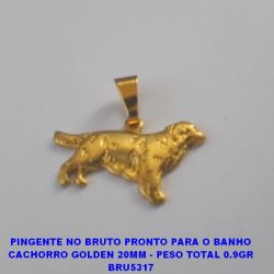 PINGENTE NO BRUTO PRONTO PARA O BANHO CACHORRO GOLDEN 20MM - PESO TOTAL 0.9GR(2605) BRU5317