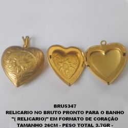 RELICARIO NO BRUTO PRONTO PARA O BANHO ''( RELICARIO)'' EM FORMATO DE CORAÇÃO TAMANHO 26CM - PESO TOTAL 3.7GR - BRU5347