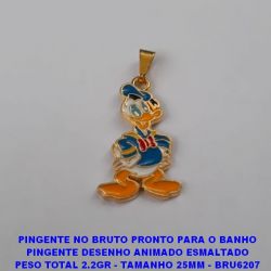 PINGENTE NO BRUTO PRONTO PARA O BANHO PINGENTE DESENHO ANIMADO ESMALTADO PESO TOTAL 2.2GR - TAMANHO 25MM - BRU6207