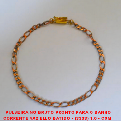PULSEIRA NO BRUTO PRONTO PARA O BANHO CORRENTE 4X2 ELLO BATIDO - (3333) 1.0 - COM  FECHO GAVETA COM TRAVA - 4,8GR - ''20CM'' -  BRU2822