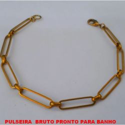 PULSEIRA  BRUTO PRONTO PARA BANHO CORRENTE IMPORTADA COM ELLO  GRANDE DE 20MM - PESO 5,1GR - LARGURA DA CORRENTE 5,2MM - BRU4303