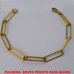 PULSEIRA  BRUTO PRONTO PARA BANHO CORRENTE IMPORTADA COM ELLO  GRANDE DE 20MM - PESO 5,1GR - LARGURA DA CORRENTE 5,2MM - BRU4549