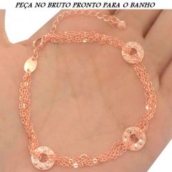 PULSEIRA TRIPLA NO BRUTO PRONTO PARA O BANHO JÁ NO COBRE TAMANHO APROXIMADO:20CM+EXTENSOR 9GR REF:BRU972