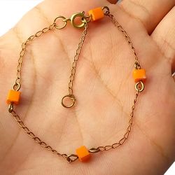 Pulseira No Bruto Pronto Para Banho Cubinhos Tamanho Aproximado: 19cm Extensor: 5,0cm Peso:1,4 gramas REF: BRU855