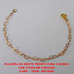 PULSEIRA NO BRUTO PRONTO PARA O BANHO COM ATODA EM CORAÇÃO 0,6GR  - 15CM-  BRU3429