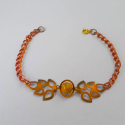PULSEIRA NO BRUTO PRONTO PARA O BANHO  DUAS FOLHAS E BOLA DIAMANTADA DE10MM 3,2GR - COM - 18CM - BRU3415