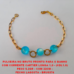 PULSEIRA NO BRUTO PRONTO PARA O BANHO COM CORRENTE CARTIER LONGA 1,0 - (KDL1.0) PESO 5.2GR - COM 22CM - FECHO LAGOSTA - BRU0374