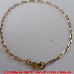 PULSEIRA NO BRUTO PRONTO PARA O BANHO  COM FECHO LAGOSTA- CARTIER KDL80 - LARGURA DA CORRENTE 3.0MM PESO 2,8GR ( '' 25CM '' ) - BRU4512