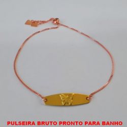 PULSEIRA BRUTO PRONTO PARA BANHO  COM CORRENTE VENEZIANA AJUSTAVEL (REGULAVEL) COM CHAPINHA DE BORBOLETA - PESO 2,4GR BRU0683