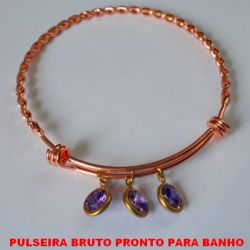 PULSEIRA BRUTO PRONTO PARA BANHO  PULSEIRA AJUSTAVEL COM PEDRAS DE  ZIRCNOIAS - 10GR - BRU3539
