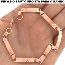PULSEIRA NO BRUTO PRONTO PARA O BANHO JA NO COBRE EM FORMA DE PLAQUINHA 5.5GR TAMANHO APROXIMADO:21CM REF:BRU1700