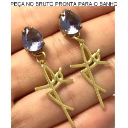 BRINCO NO BRUTO PRONTO PARA O BANHO COM A PALAVRA FÉ EM ZIRCÔNIA ROXA BAIXA FUSÃO 4GR TAMANHO APROXIMADO:8X10MM REF:BRU2069