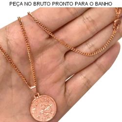 GARGANTILHA NO BRUTO PRONTO PARA O BANHO SIGNO DE SAGITÁRIO 5GR TAM APROX CORRENTE:45CM TAM APROX PINGENTE:2CM REF:BRU865