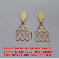 BRINCO NO BRUTO PRONTO PARA O BANHO -LATÃO TODO TRABALHADO PESO TOTAL 2,0GR - BRU2299