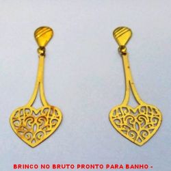 BRINCO NO BRUTO PRONTO PARA BANHO -  BRINCO DE ''CORAÇÃO'' - TAMANHO:5,8CM -  PESO:1,5GR - BRU2015