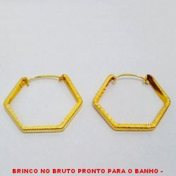 BRINCO NO BRUTO PRONTO PARA O BANHO -  BRINCO DE ARGOLA - TAMANHO:2,9CM - PESO: 1,8GR - BRU2682