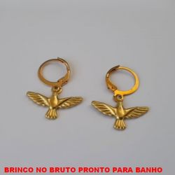 BRINCO NO BRUTO PRONTO PARA BANHO  COM VASE DE PRESÃO (TRANQUETA ) PINGENTE DO ESPIRITO SANTO  DE 10MM -  PESO 2,4GR - BRU0655