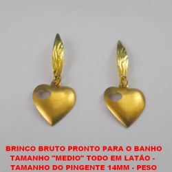 BRINCO BRUTO PRONTO PARA O BANHO TAMANHO ''MEDIO'' TODO EM LATÃO -  TAMANHO DO PINGENTE 14MM - PESO TOTAL 1,8GR - BRU2121