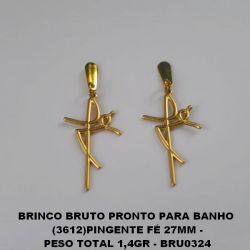 BRINCO BRUTO PRONTO PARA BANHO  (3612)PINGENTE FÉ 27MM - PESO TOTAL 1,4GR - BRU0324