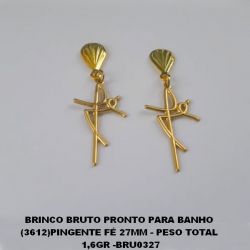 BRINCO BRUTO PRONTO PARA BANHO  (3612)PINGENTE FÉ 27MM - PESO TOTAL  1,6GR -BRU0327