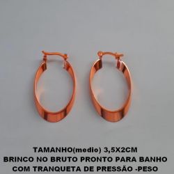 BRINCO NO BRUTO PRONTO PARA BANHO COM TRANQUETA DE PRESSÃO -PESO TOTAL 2,6GR - TAMANHO 3,5X2CM (LATÃO) BRU4659