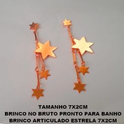 BRINCO NO BRUTO PRONTO PARA BANHO BRINCO ARTICULADO QUADRADO 7X2CM PESO TOTAL 4,2GR (LATÃO) BRU4665