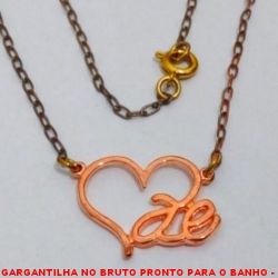 GARGANTILHA NO BRUTO PRONTO PARA O BANHO -  GARGANTILHA COM PINGENTE COM PALAVRA ''MÃE'' -  TAMANHO:49,0CM - PESO:2,6GR - BRU3916