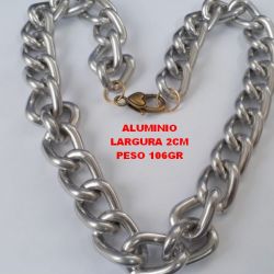 CORRENTE NO BRUTO PRONTO PARA O BANHO ALUMINIO LARGURA 2CM PESO 106GR COM FECHO LAGOSTA ESPECIAL DE CORAÇÃO BRU2412