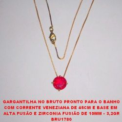 GARGANTILHA NO BRUTO PRONTO PARA O BANHO COM CORRENTE VENEZIANA DE 45CM E BASE EM  ALTA FUSÃO E ZIRCONIA FUSIÃO DE 10MM - 3,2GR BRU1780