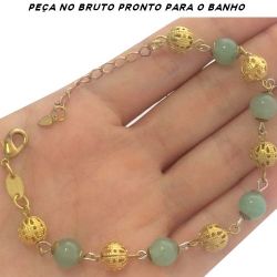 PULSEIRA NO BRUTO PRONTO PARA O BANHO JÁ NO COBRE EM QUARTZO TAMANHO APROXIMADO:23,5CM REF:BRU064