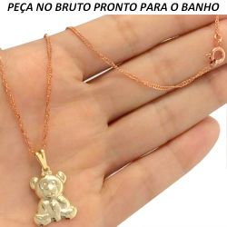 GARGANTILHA NO BRUTO PRONTO PARA O BANHO URSO 2,3GR TAMANHO APROXIMADO:46CM TAMANHO APROXIMADO:2,5CM REF:BRU463