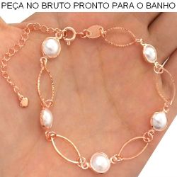 PULSEIRA NO BRUTO PRONTO PARA O BANHO JÁ NO COBRE EM PEROLA IMPORTADA TAMANHO APROXIMADO:18CM+EXTENSOR 35GR REF:BRU1109