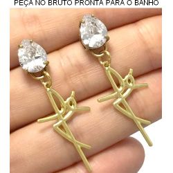 BRINCO NO BRUTO PRONTO PARA O BANHO COM A PALAVRA FÉ EM ZIRCÔNIA BRANCA BAIXA FUSÃO 4GR TAMANHO APROXIMADO:8X10MM  REF:BRU2070