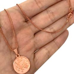 GARGANTILHA NO BRUTO PRONTO PARA O BANHO SIGNO DE LEÃO 5GR TAM APROX CORRENTE:45CM TAM APROX PINGENTE:2CM REF:BRU1067