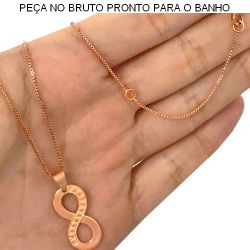 GARGANTILHA NO BRUTO PRONTO PARA O BANHO INFINITO 3GR TAM APROX CORRENTE:45CM TAM APROX PINGENTE:2CM REF:BRU1722